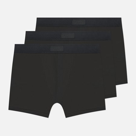 Комплект мужских трусов SKIMS Cotton 3" Boxer Brief 3-Pack, цвет чёрный