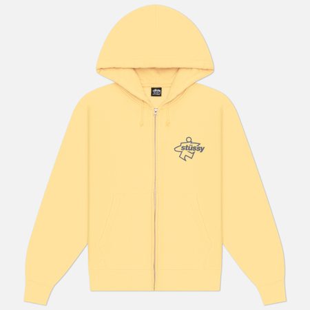 Мужская толстовка Stussy Surf Size Zip Hoodie, цвет жёлтый