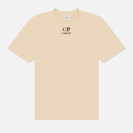 Мужская футболка C.P. Company 1020 Jersey Logo Stencil, цвет бежевый
