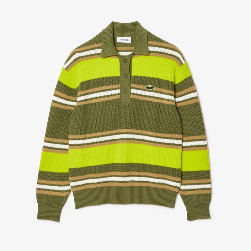 Женский вязанный свитер-поло Lacoste 5