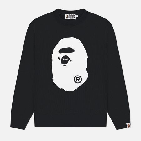 Мужская толстовка A Bathing Ape Big Ape Head Crewneck, цвет чёрный