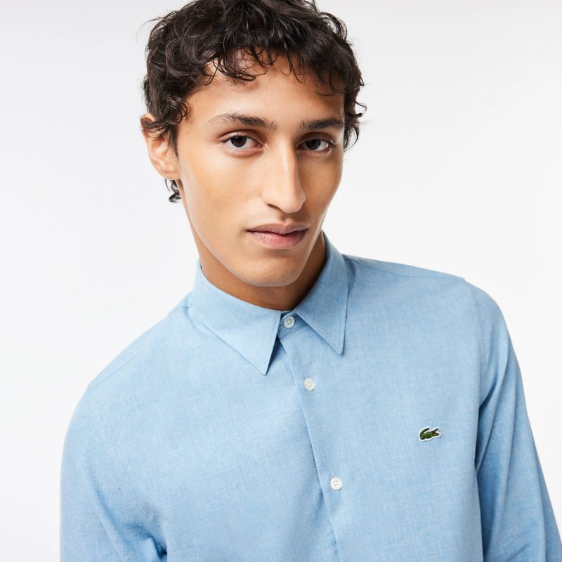 Мужская хлопковая рубашка Lacoste приталенного кроя 5