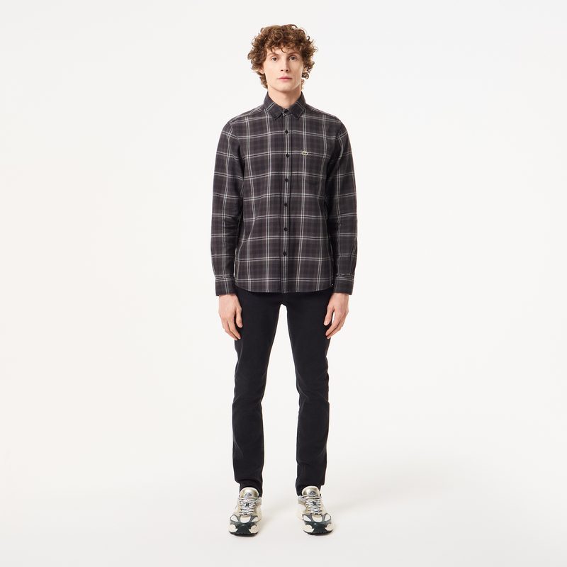 Мужская хлопковая рубашка Lacoste в клетку 4