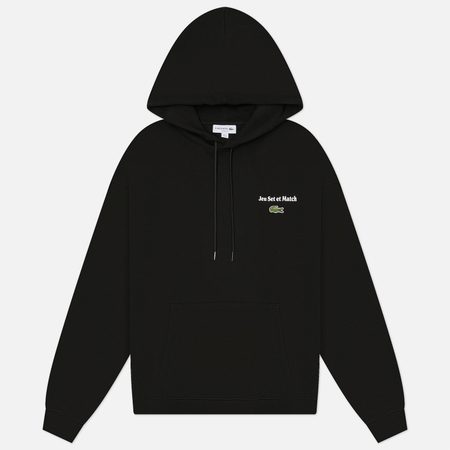Мужская толстовка Lacoste Multi Print Fleece Hoodie, цвет чёрный