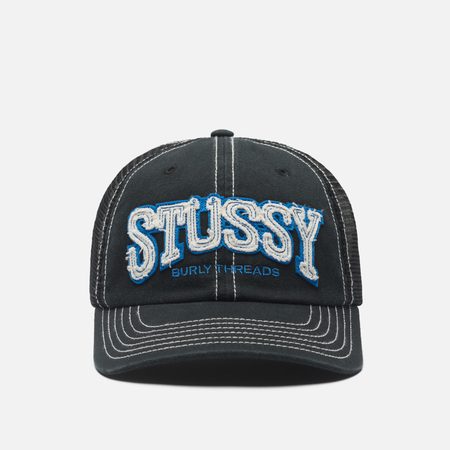 Кепка Stussy Burly Threads Trucker, цвет чёрный