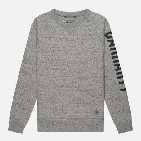Женская толстовка Carhartt Relaxed Fit Midweight Crew Neck Block Logo Sleeve Graphic, цвет серый