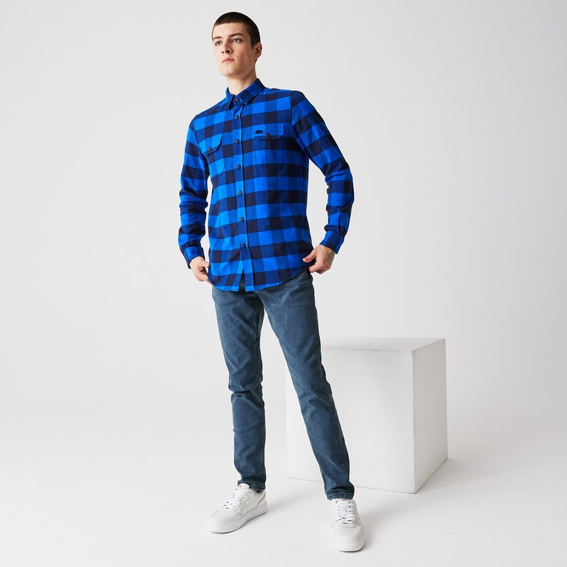 Мужская клетчатая рубашка Lacoste приталенного кроя 3