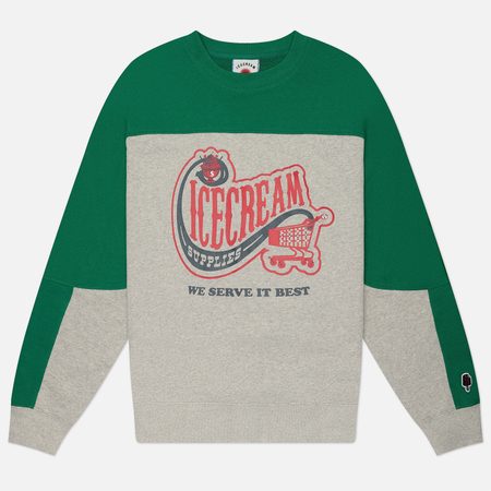 Мужская толстовка ICECREAM Convenience Store Panelled Crewneck, цвет серый
