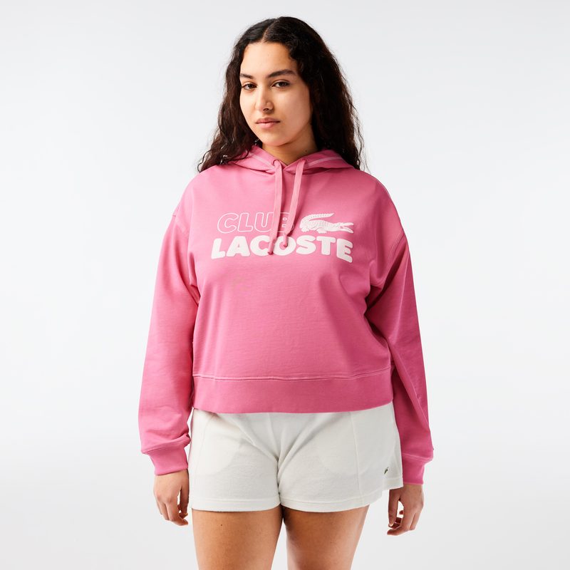 Женская толстовка - худи Lacoste оверсайз 5