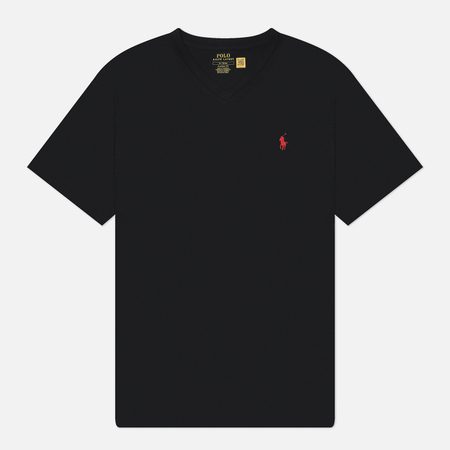 Мужская футболка Polo Ralph Lauren V-Neck Classic Fit, цвет чёрный