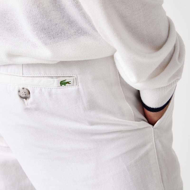 Мужские брюки Lacoste приталенного кроя из смеси хлопка и льна 4