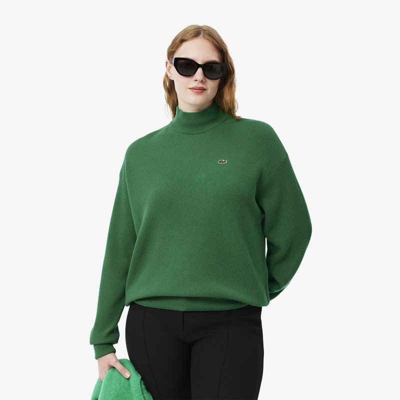 Женский шерстяной свитер Lacoste с высоким воротом 5