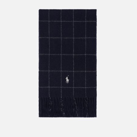 Шарф Polo Ralph Lauren Windowpane Reversible, цвет синий