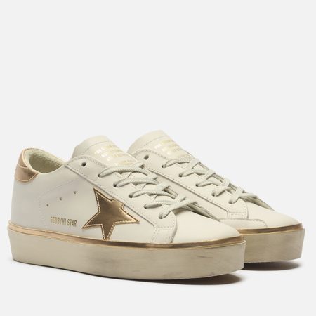 Женские кроссовки Golden Goose Hi Star Laminated Bio Based Star, цвет белый