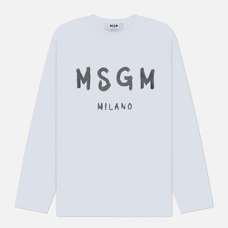 Мужской лонгслив MSGM MSGM Milano Logo, цвет белый