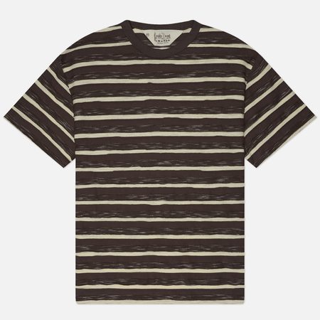 Мужская футболка Brain Dead Casey Striped, цвет коричневый