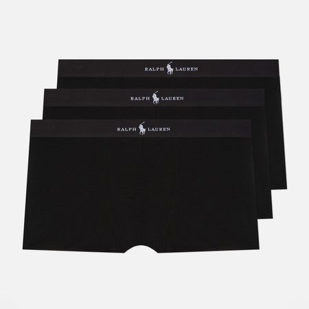 Комплект мужских трусов Polo Ralph Lauren Classic Modal Blend Trunk 3-Pack, цвет чёрный