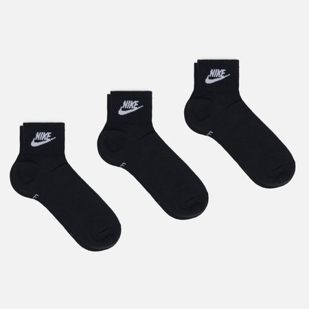 Комплект носков Nike 3-Pack Everyday Essential Ankle, цвет чёрный