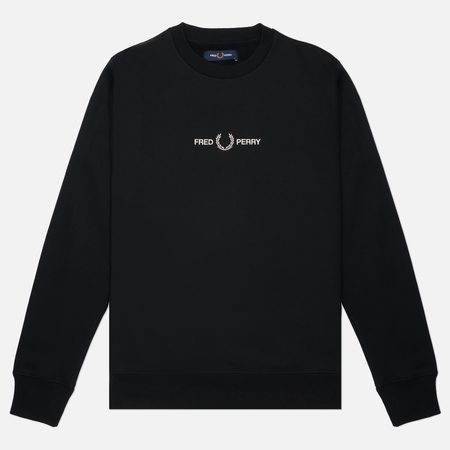 Мужская толстовка Fred Perry Embroidered, цвет чёрный