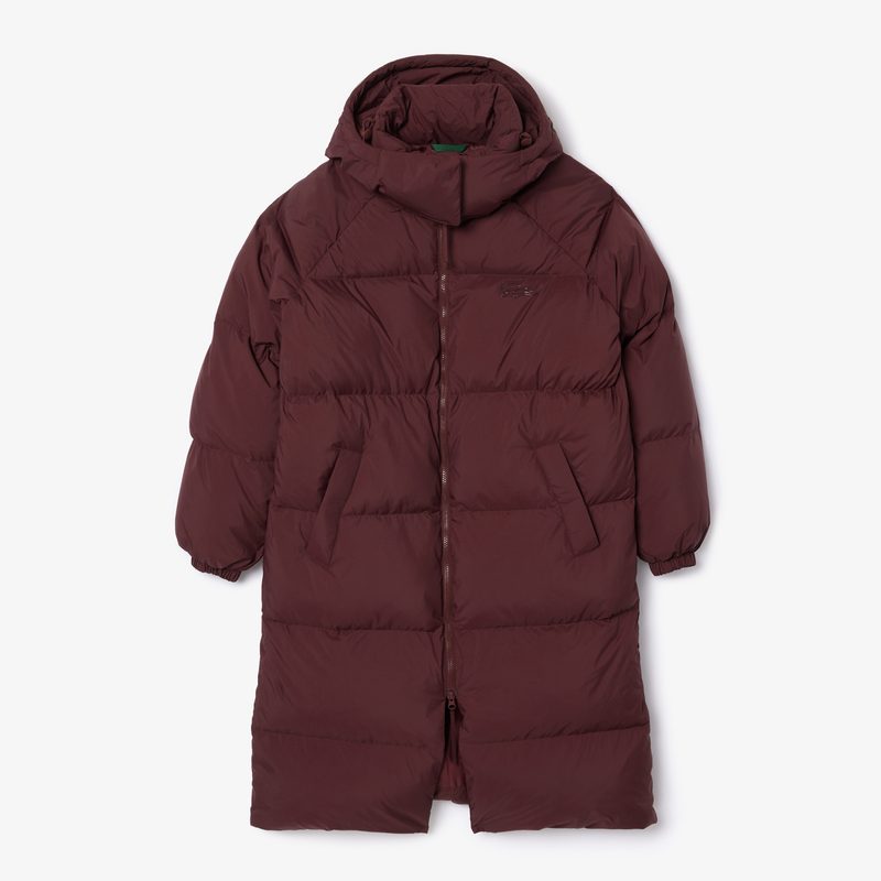 Женский длинный пуховик Lacoste с капюшоном 5