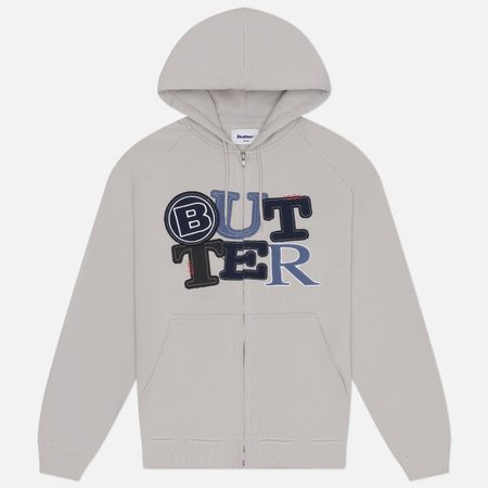 Мужская толстовка Butter Goods Patchwork Zip-Thru Hoodie, цвет серый