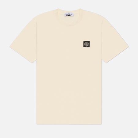 Мужская футболка Stone Island Compass Patch, цвет бежевый