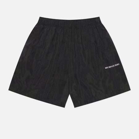 Мужские шорты MKI MIYUKI ZOKU Ribbed Cupro Wide Leg, цвет чёрный