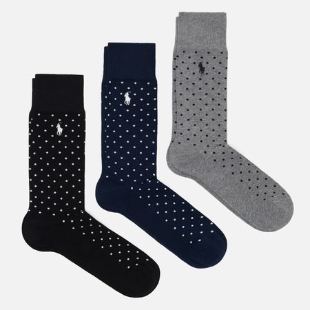 Комплект носков Polo Ralph Lauren Dot Slack Crew 3-Pack, цвет комбинированный
