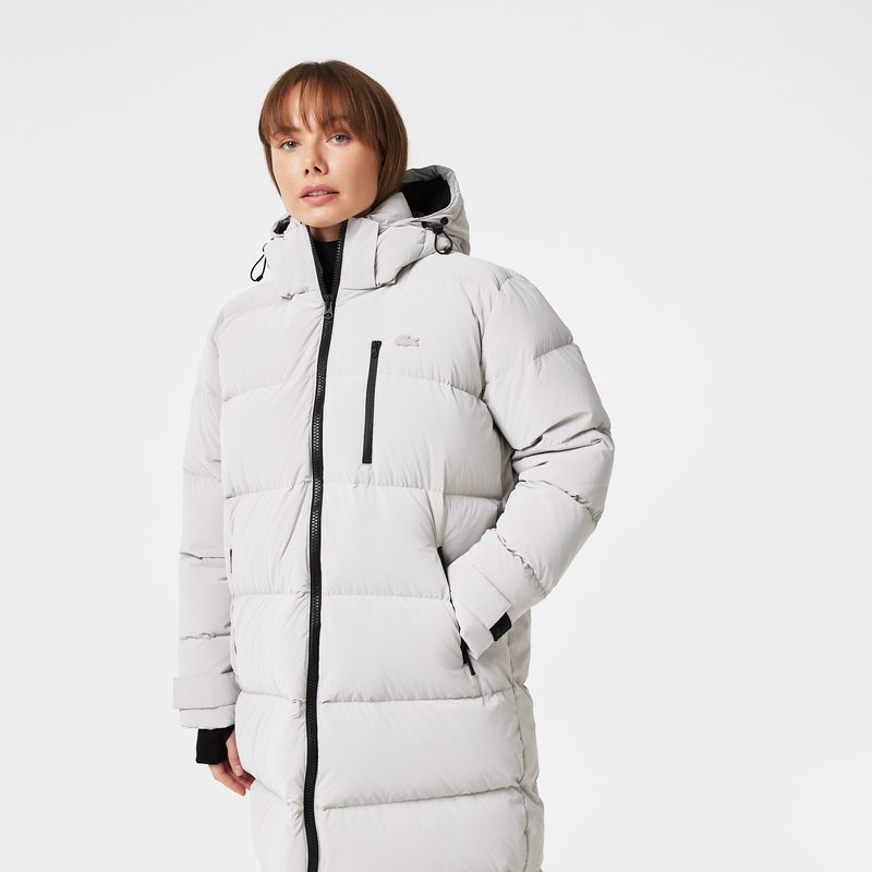 Женское стеганая куртка-пуховик Lacoste с капюшоном 3