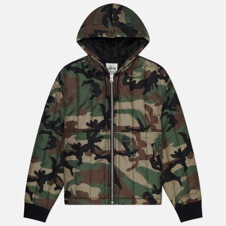 Мужская стеганая куртка Stussy Quilted Nylon Work, цвет камуфляжный