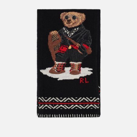 Шарф Polo Ralph Lauren Holiday Bear Intarsia, цвет чёрный