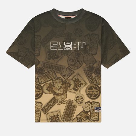 Мужская футболка Evisu Heritage All Over Print Daicock, цвет бежевый