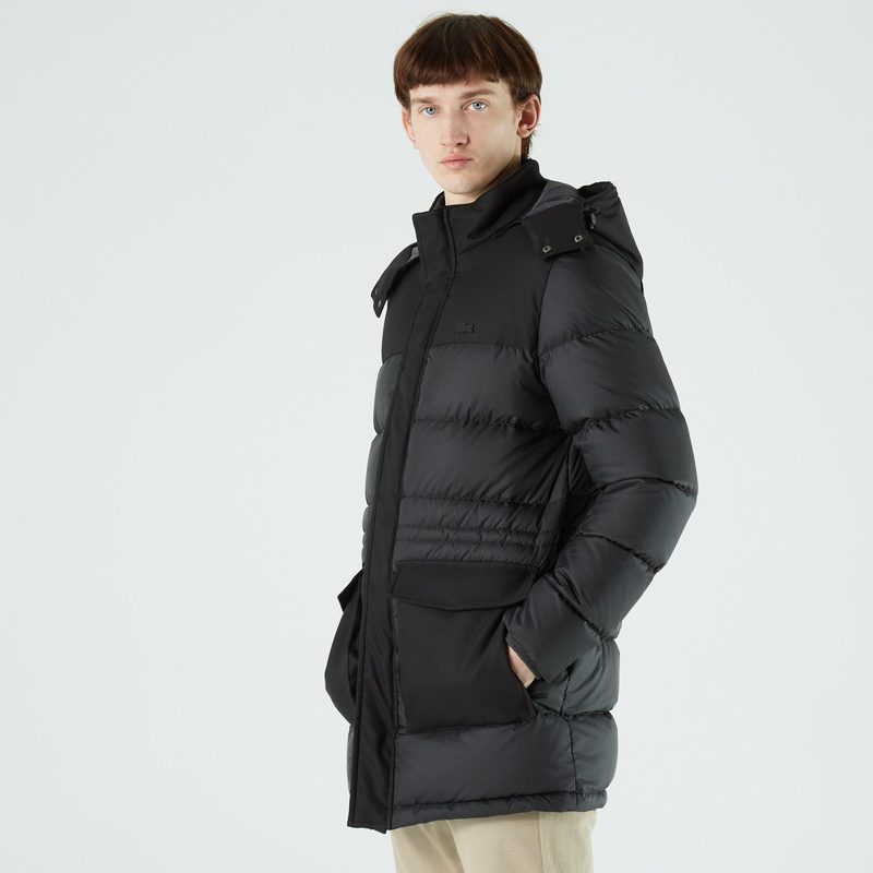 Мужская двусторонняя стеганая куртка Lacoste свободного кроя с подкладкой