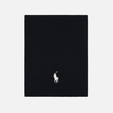 Шарф Polo Ralph Lauren Embroidered Logo, цвет чёрный