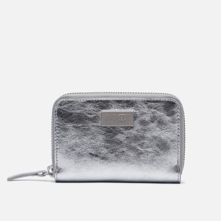 Кошелек Maison Margiela MM6 Numeric Grainy Leather, цвет серебряный