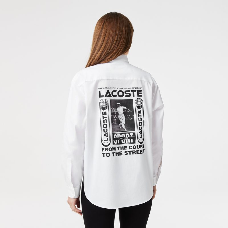 Женская рубашка Lacoste оверсайз 2