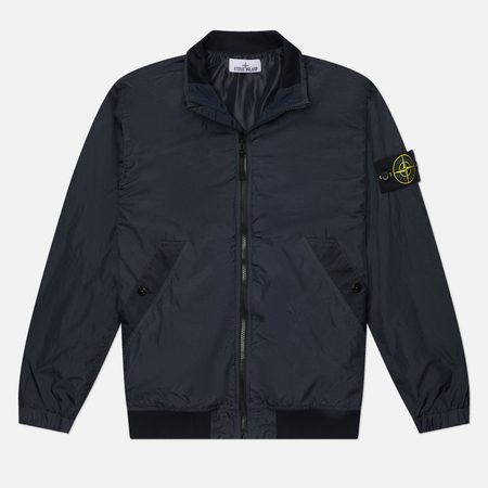 Мужская куртка ветровка Stone Island Crinkle Reps NY Stand Collar, цвет синий