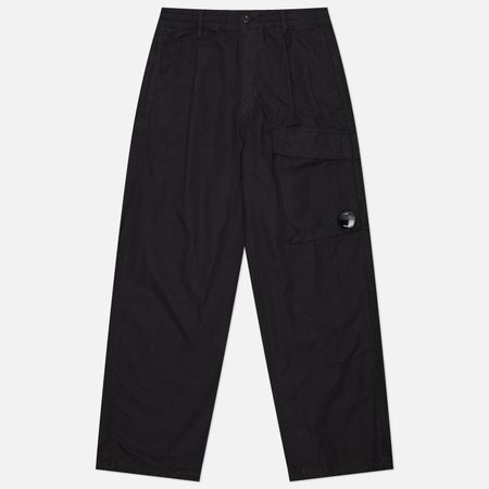 Мужские брюки C.P. Company Micro-Reps Boxy Cargo Lens Garment Dyed, цвет чёрный