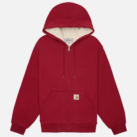 Мужская толстовка Carhartt WIP Active Full Zip Hooded, цвет бордовый