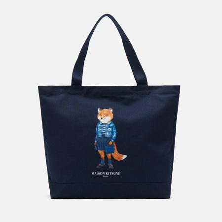 Сумка Maison Kitsune Dressed Fox Tote, цвет синий