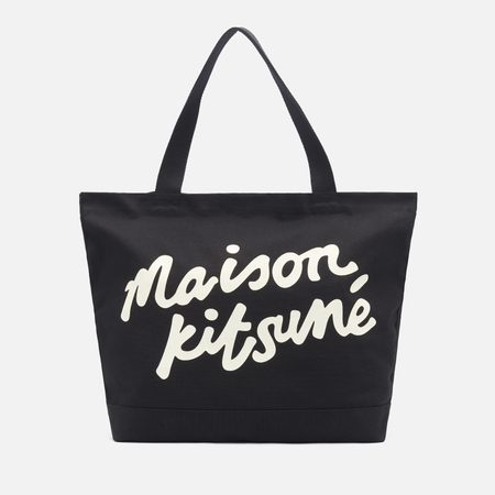 Сумка Maison Kitsune Handwriting Tote, цвет чёрный