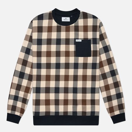 Мужская толстовка Aquascutum Macro Iconic Pocket Crewneck, цвет синий