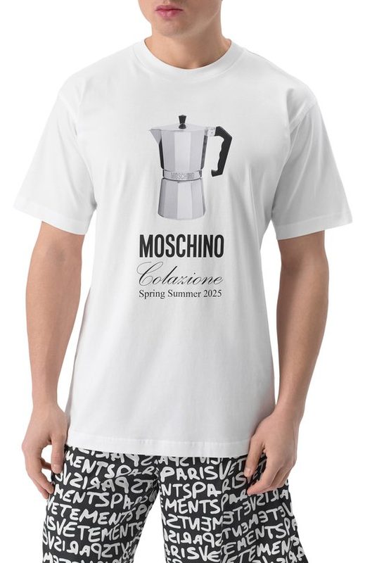 Хлопковая футболка Moschino 3