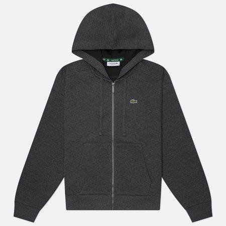 Женская толстовка Lacoste Zipped Pique Hoodie, цвет серый
