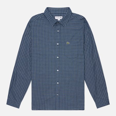 Мужская рубашка Lacoste Regular Fit Plaid Flannel, цвет синий