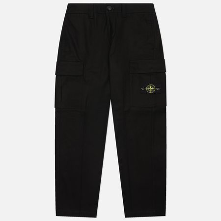 Мужские брюки Stone Island Panama Cotton, цвет чёрный