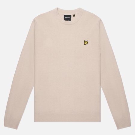 Мужской свитер Lyle & Scott Cotton Merino Crew Neck Regular Fit Jumper, цвет бежевый