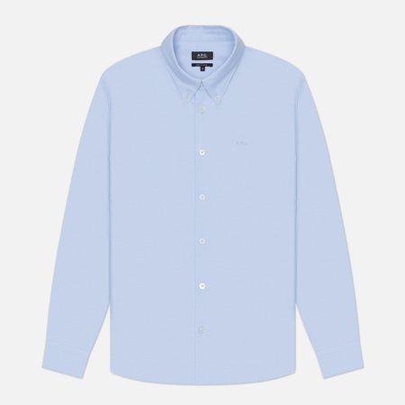 Мужская рубашка A.P.C. Greg Logo, цвет голубой