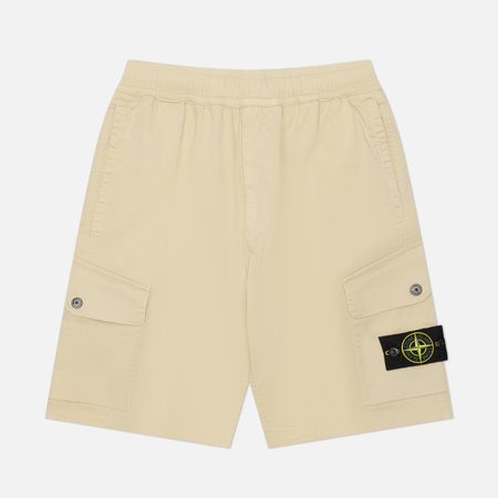 Мужские шорты Stone Island Organic Stretch Cotton Satin, цвет бежевый