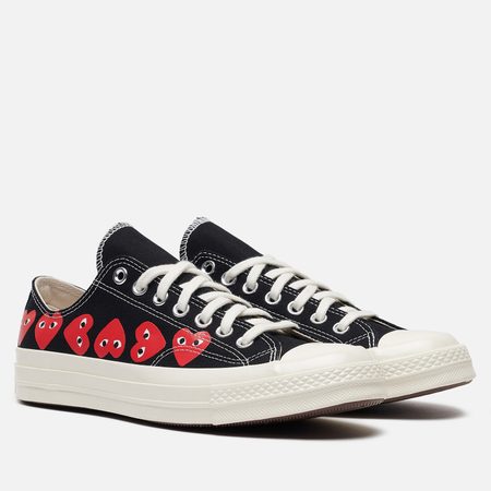 Мужские кеды Converse x Comme des Garcons Play Chuck 70 Multi Heart Low, цвет чёрный